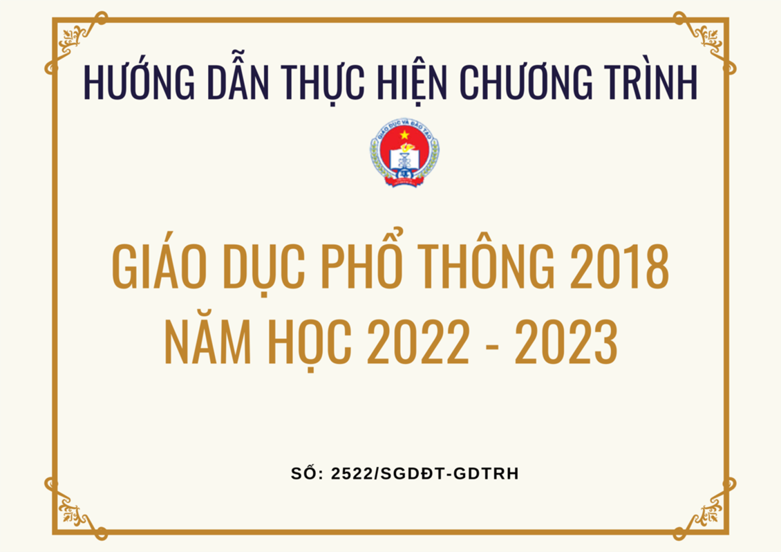 Hướng dẫn thực hiện Chương trình giáo dục phổ thông 2018 năm học 2022 - 2023